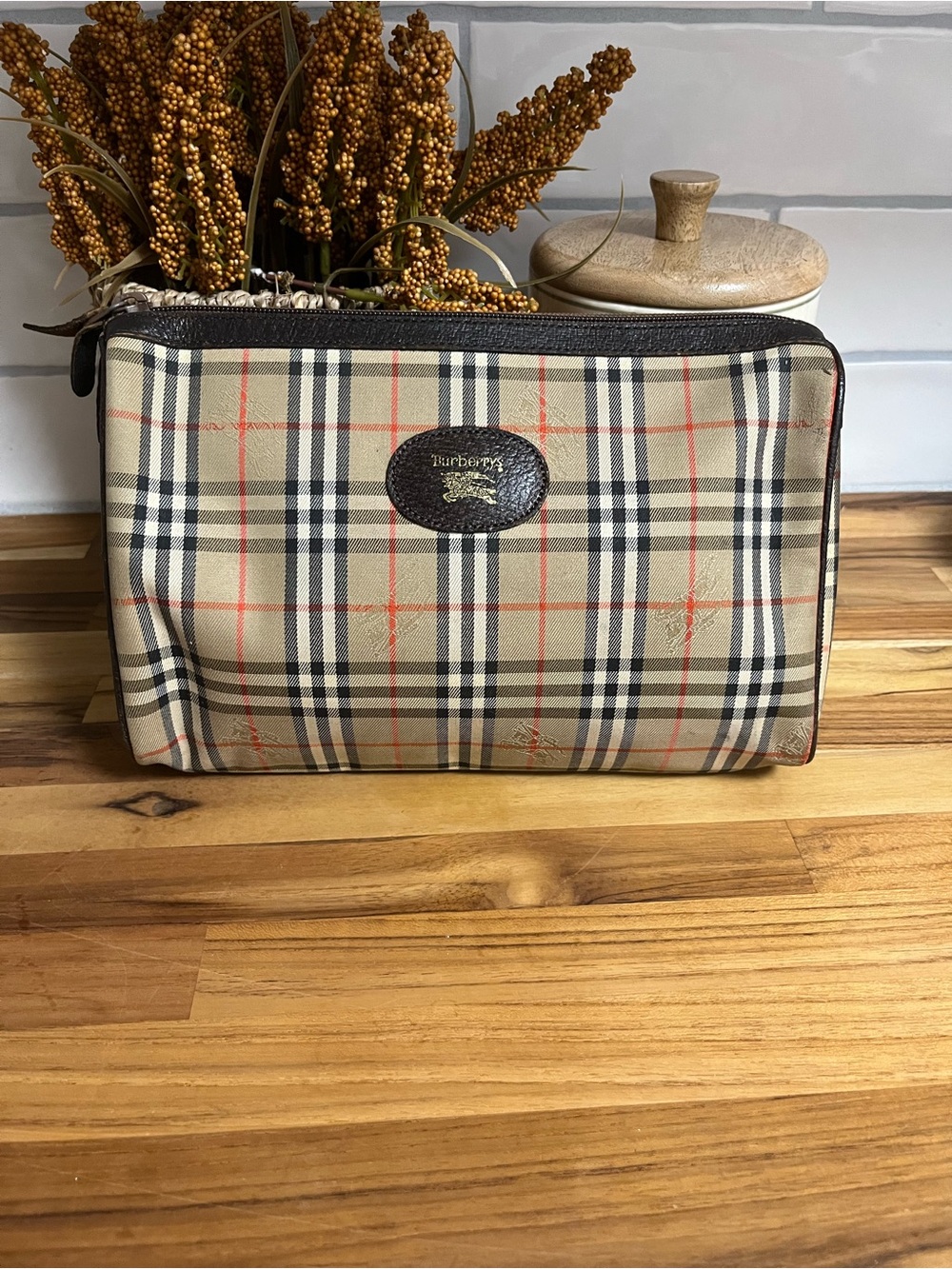 Authentic Vintage Burberrys Nova Check Pouch/Clutch/Toiletry Bag - unisex